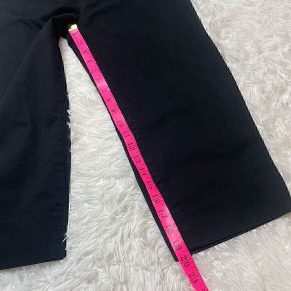 CLUB MONACO Cropped Wide Leg Pants Size XS Black Cotton Preppy Workwear - Picture 6 of 7